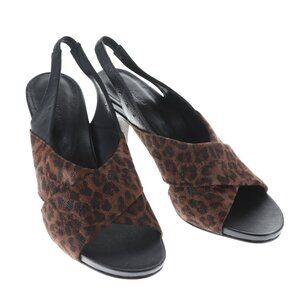 DONALD J PLINER Avery Textile Leather Slingback Women's Heels Brown Size 7.5 M